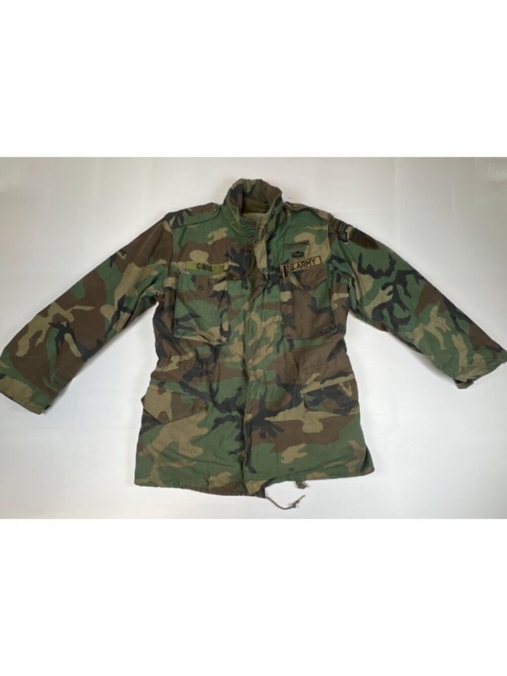 Vintage U.S. Army M-65 Woodland Camo Field Jacket Medium Long w/ Liner